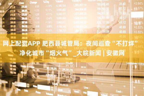 网上配资APP 肥西县城管局：夜间巡查“不打烊” 净化城市“烟火气”_大皖新闻 | 安徽网
